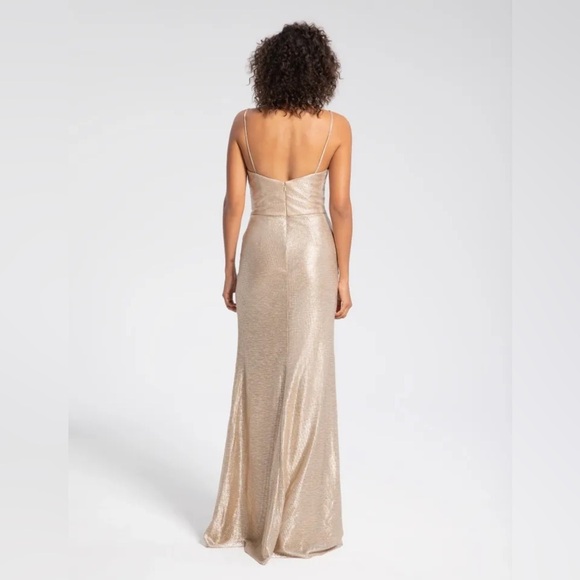 Hayley Paige Occasions Liquid Metallic Bridesmaid Dress - Picture 3 of 13